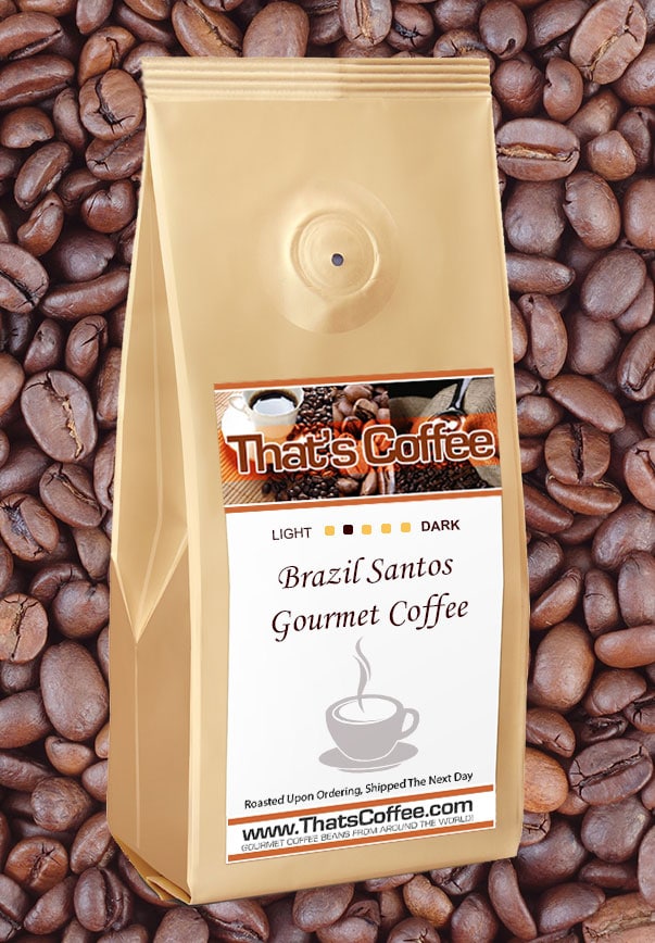 Brazil Santos Coffee Beans - Light-Medium Roast, Whole or Ground